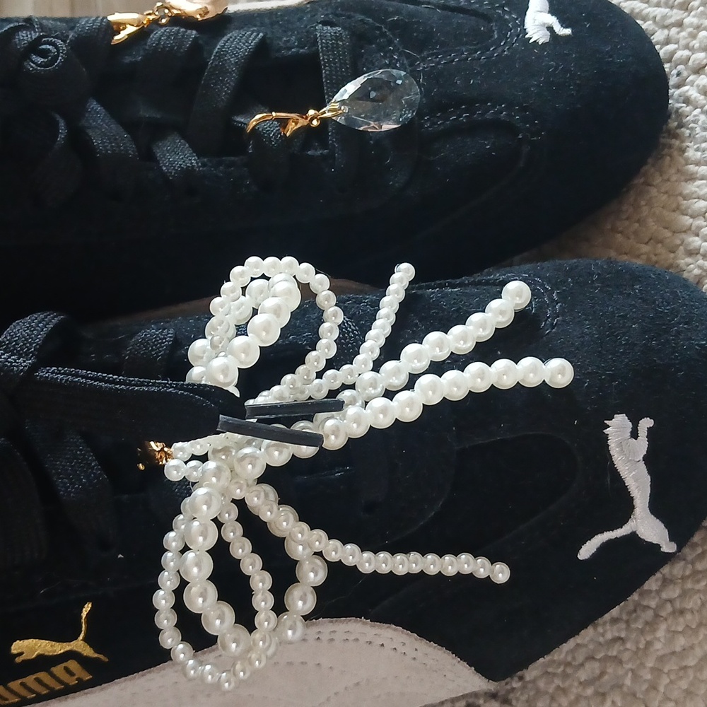 Puma Speedcat  Black and White Sneakers with Charms - Picture 2 of 8